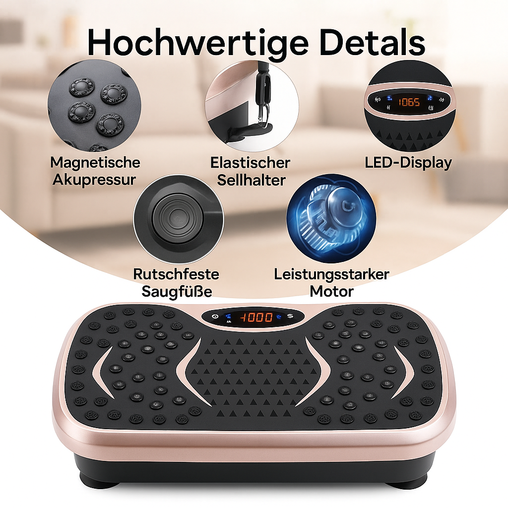 Vibrationsplatte für Zuhause – Ganzkörpertraining & Lymphdrainage zum Abnehmen ✅ Kostenloser Versand