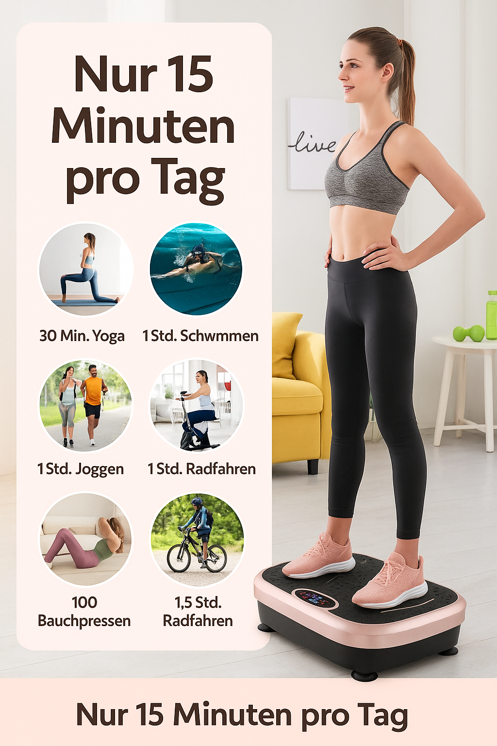 Vibrationsplatte für Zuhause – Ganzkörpertraining & Lymphdrainage zum Abnehmen ✅ Kostenloser Versand