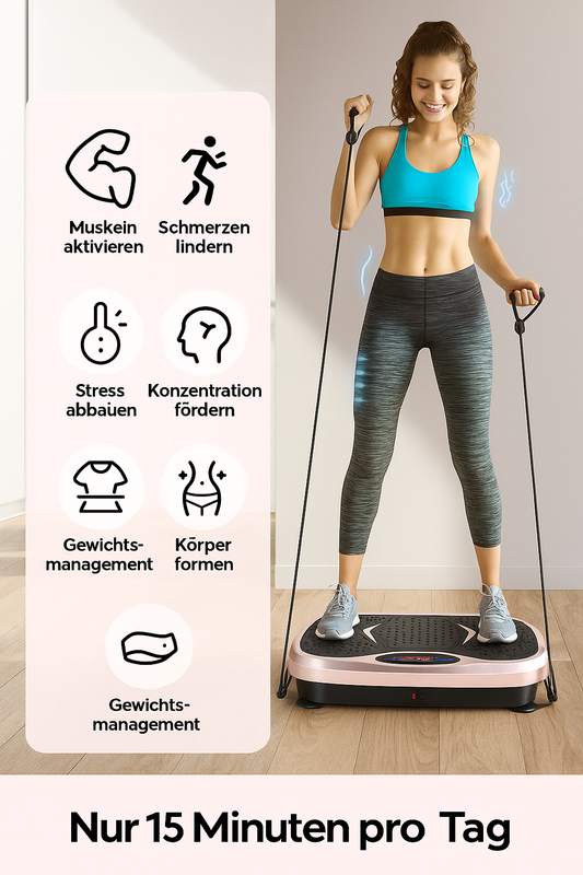 Vibrationsplatte für Zuhause – Ganzkörpertraining & Lymphdrainage zum Abnehmen ✅ Kostenloser Versand